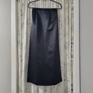 David Warren Black Satin Maxi Skirt